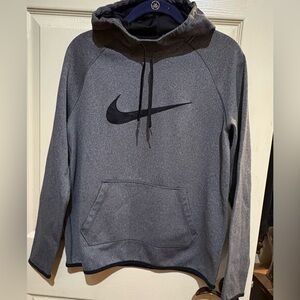 Nike Gray Pullover Hoodie with Black Swoosh Sz M